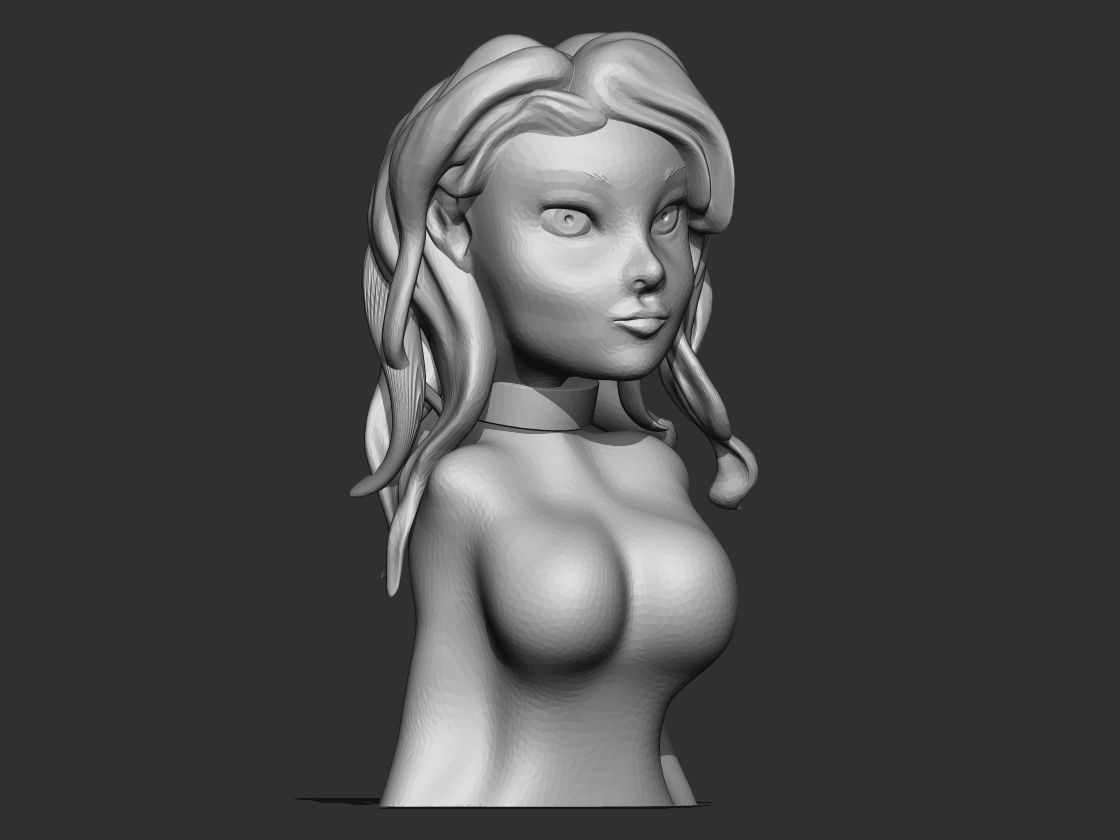 Girl Bust 3D print model_2