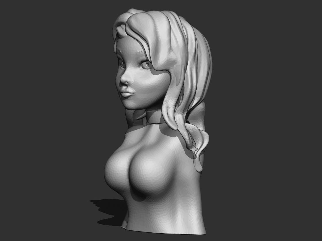 Girl Bust 3D print model_1