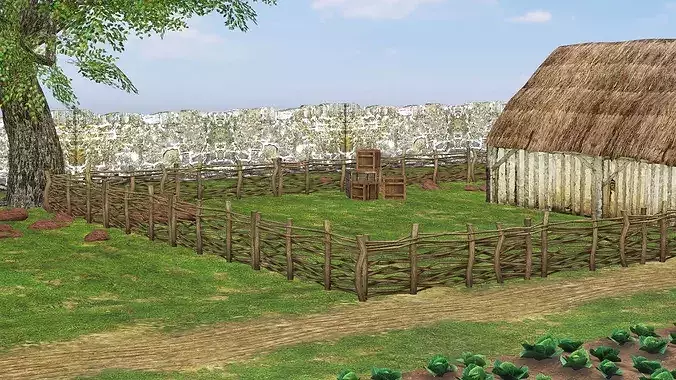 Modular Medieval Village - Blender Project 02 Low-poly 3D Model Low-poly 3D model 3