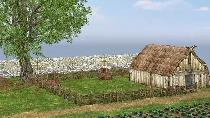 Modular Medieval Village - Blender Project 02 Low-poly 3D Model Low-poly 3D model