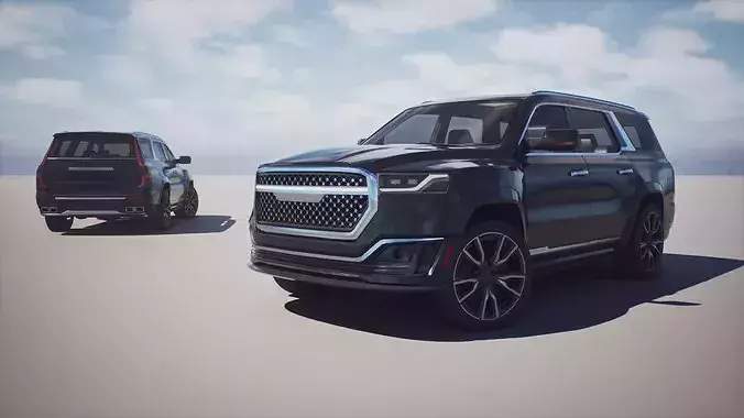 Luxury SUV - Game Ready Low-poly 3D model 5