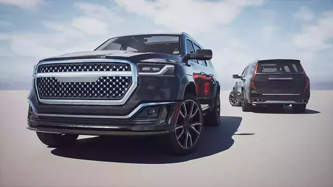Luxury SUV - Game Ready Low-poly 3D model 7