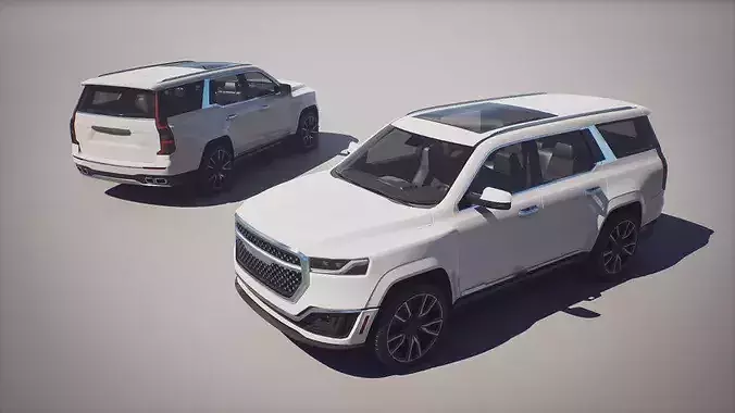 Luxury SUV - Game Ready Low-poly 3D model 2