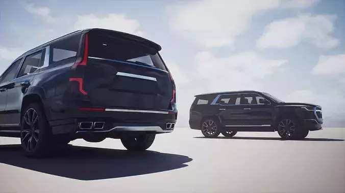 Luxury SUV - Game Ready Low-poly 3D model 6