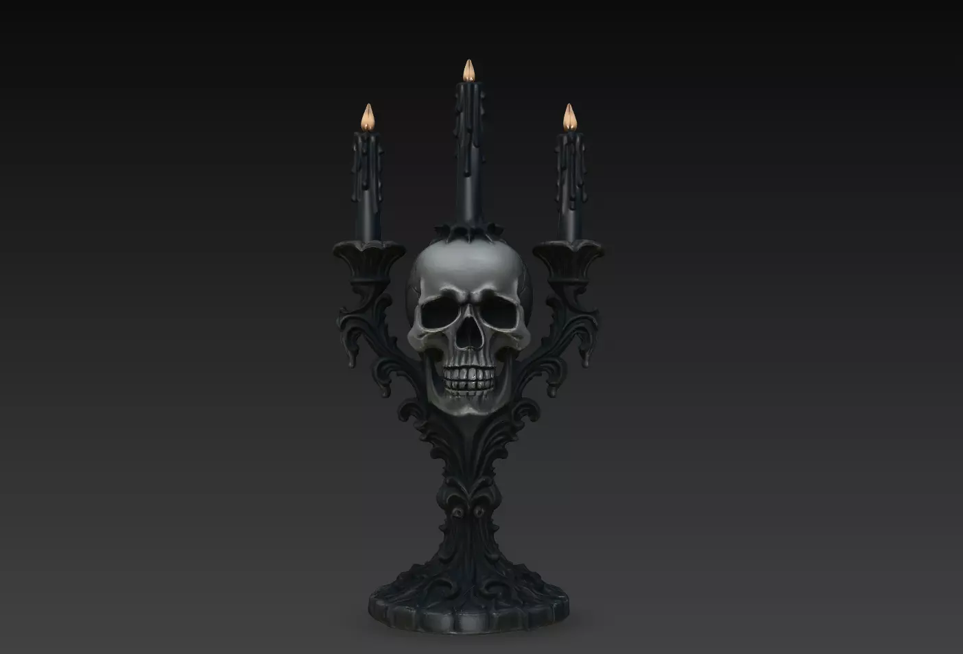 Skull Cathedral Candelabra STL 3D print model