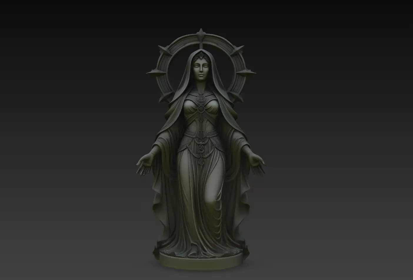 Celestial Eclipse Priestess STL 3D print model