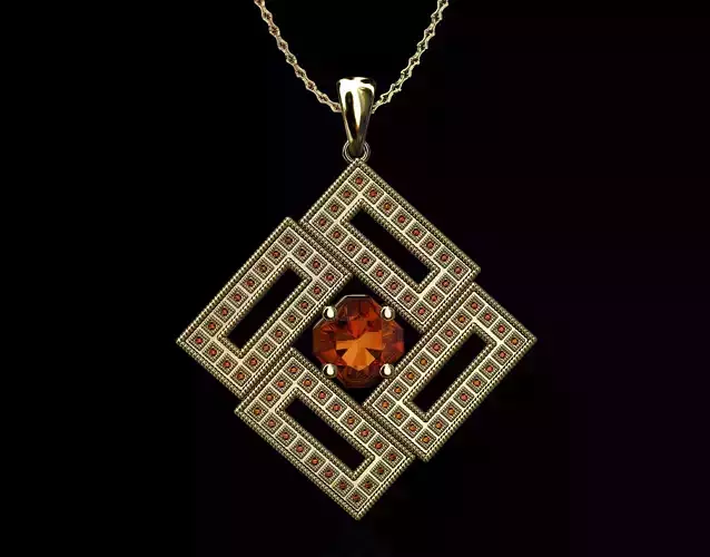 Millgrain gold pendant