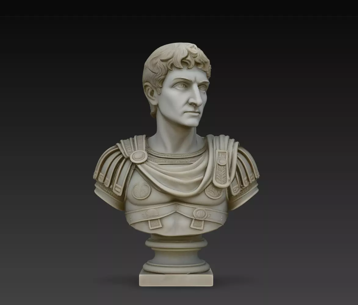 Roman Emperor Classical Armor Bust Statue STL Print Model 3D print model