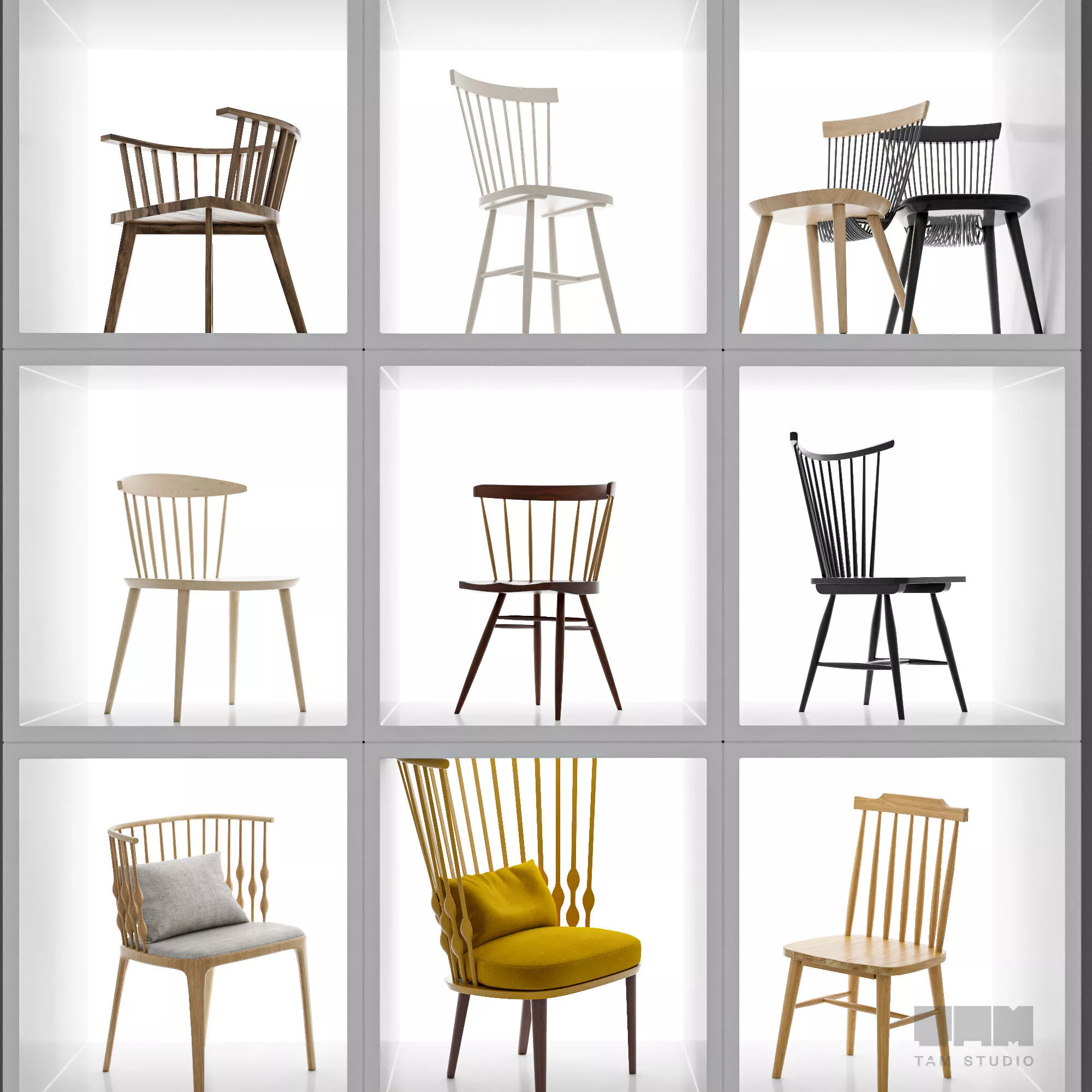 Windsor - Spindle Chair Collection 3D model