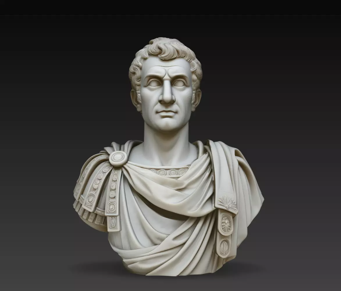 Roman Caesar Classical Marble Bust Statue STL Model 3D print model