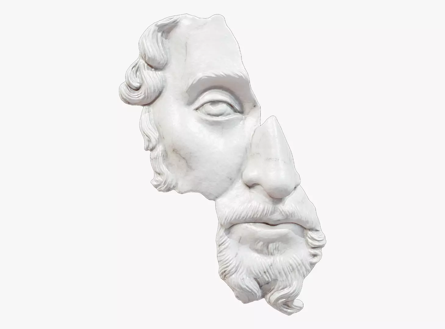 Marcus Aurelius Broken Mask Low-poly 3D model