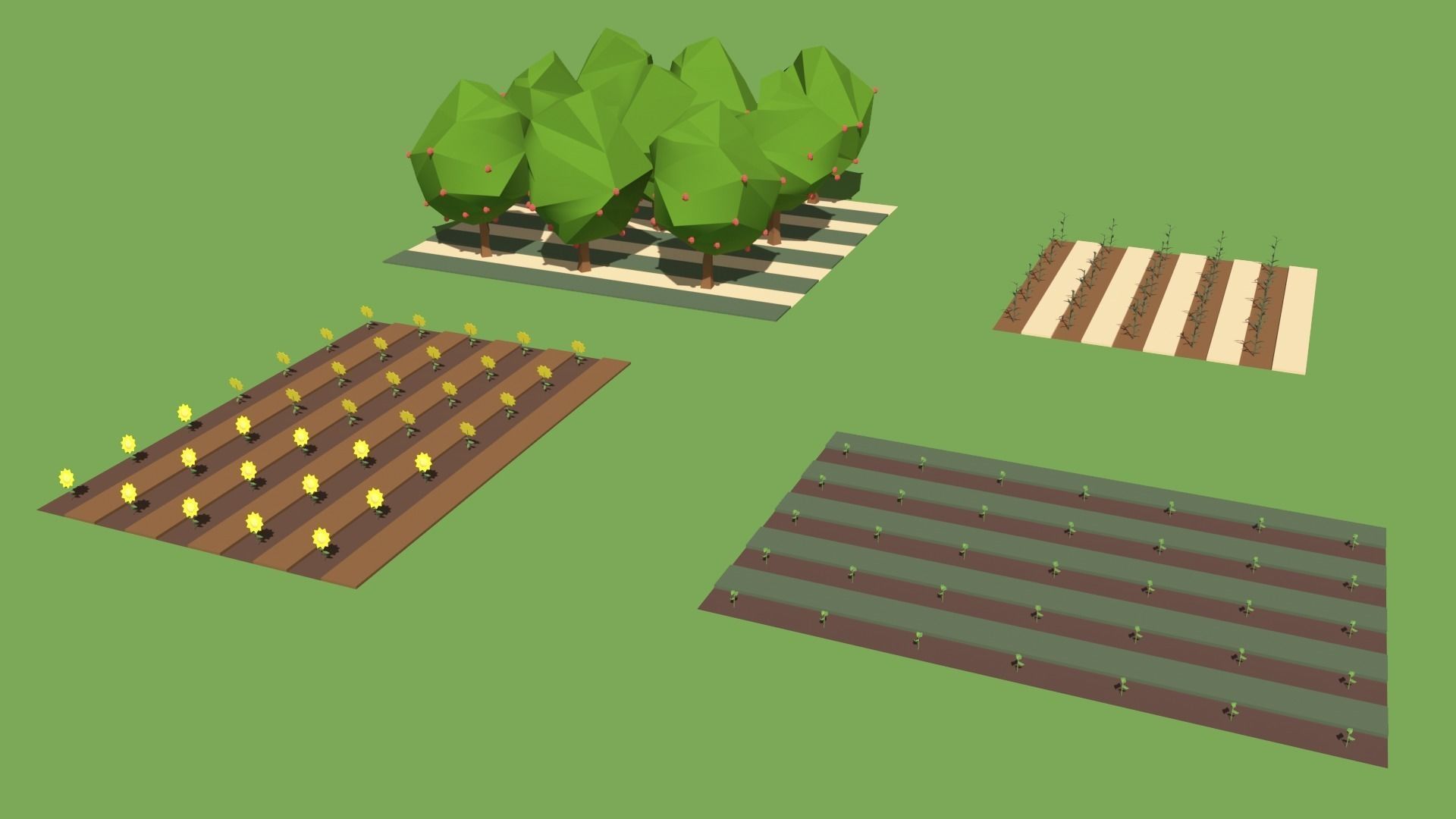 Simple Poly Farm Low-poly 3D model_9