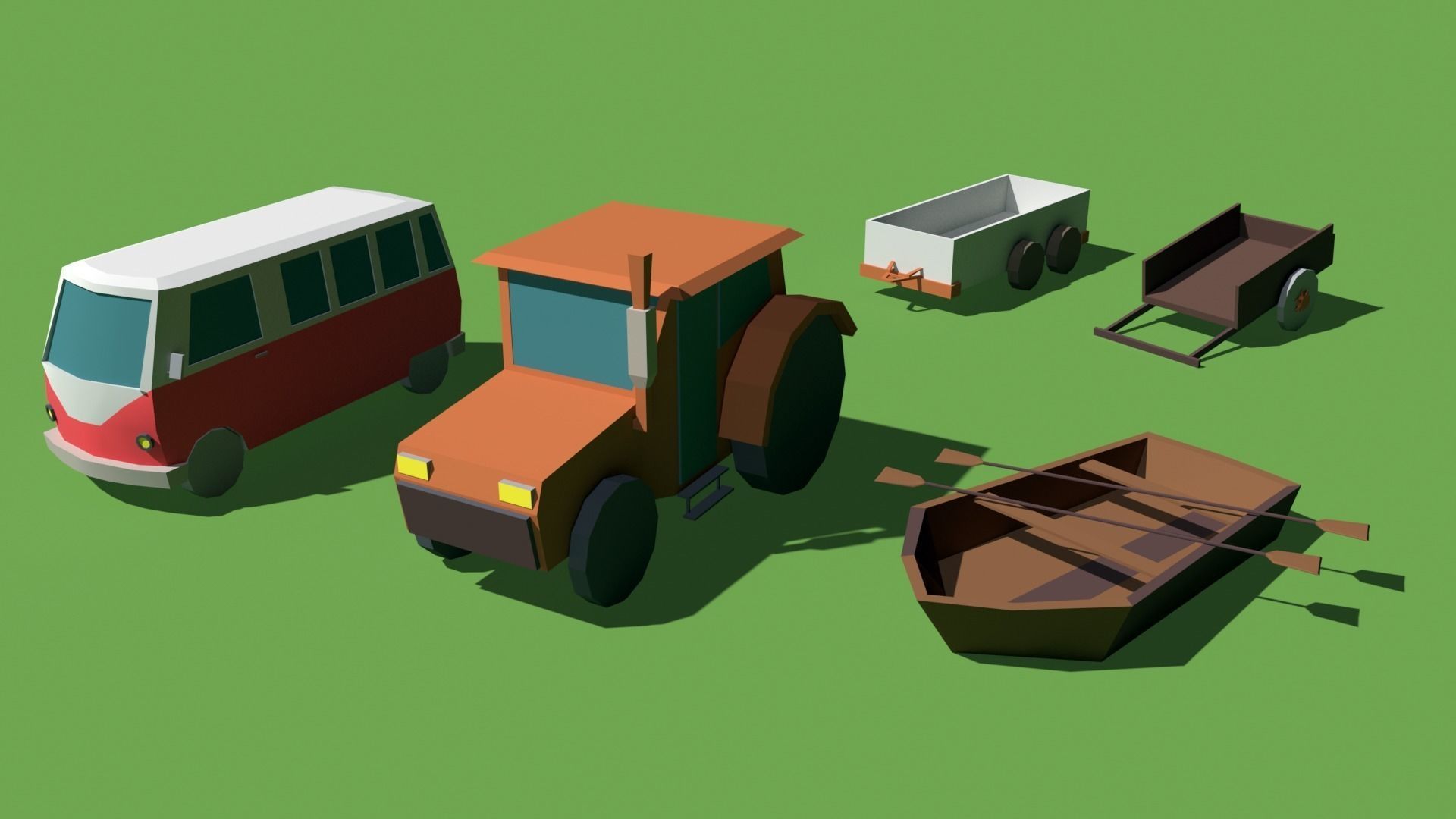 Simple Poly Farm Low-poly 3D model_21