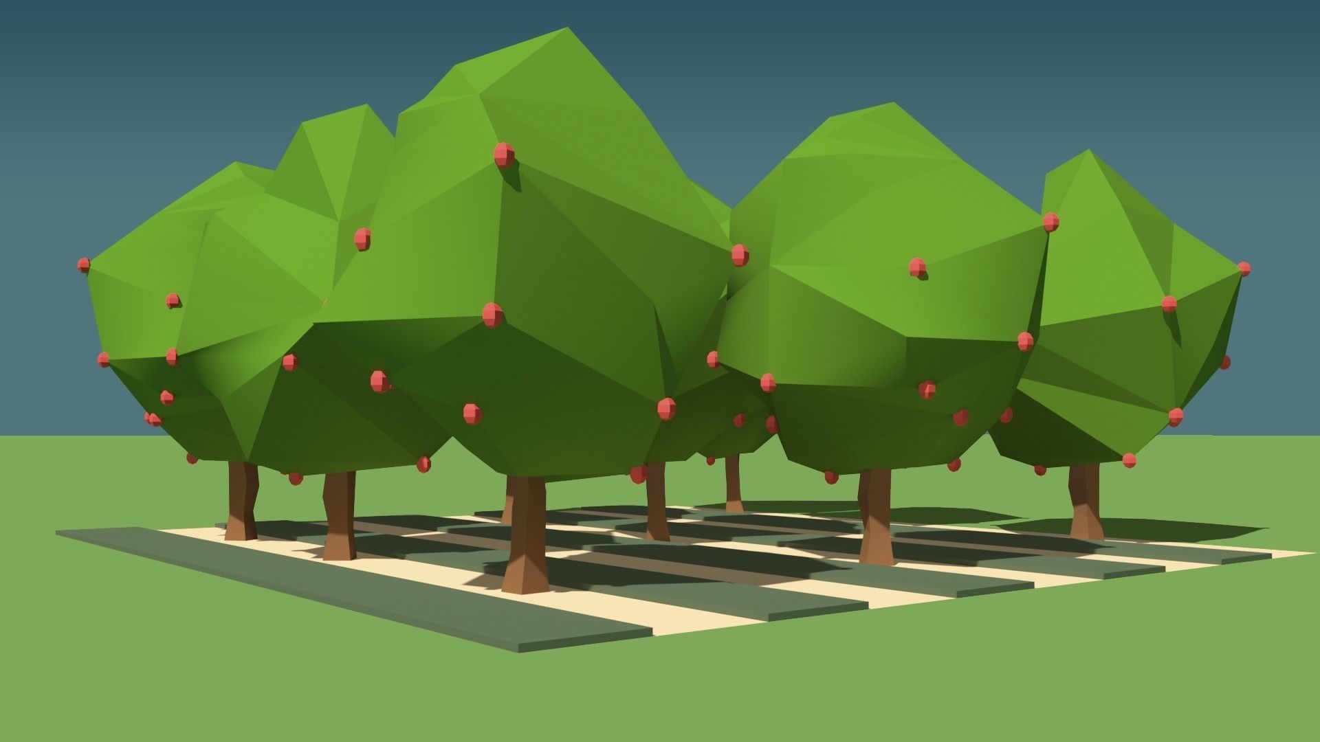 Simple Poly Farm Low-poly 3D model_14