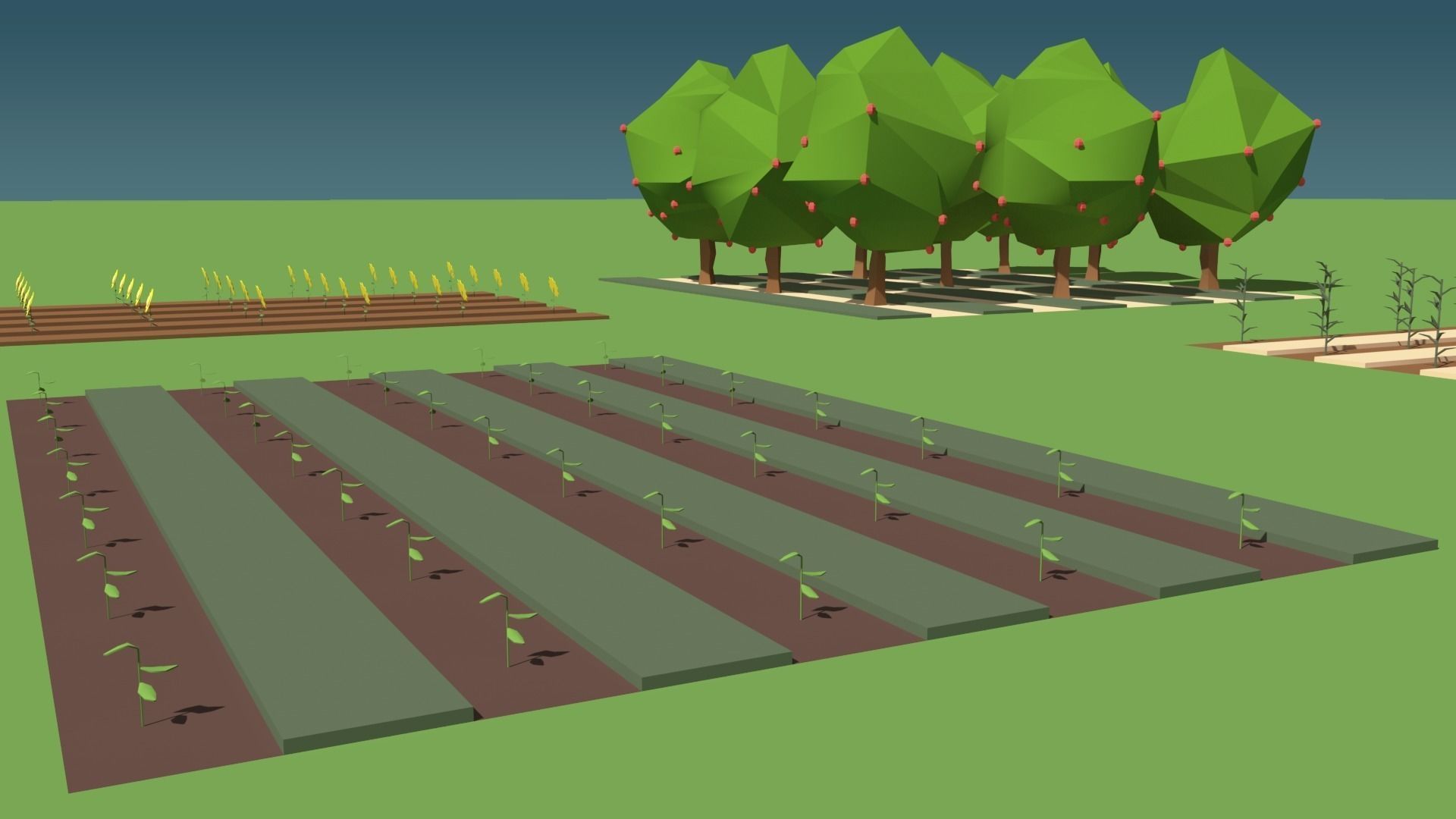 Simple Poly Farm Low-poly 3D model_13