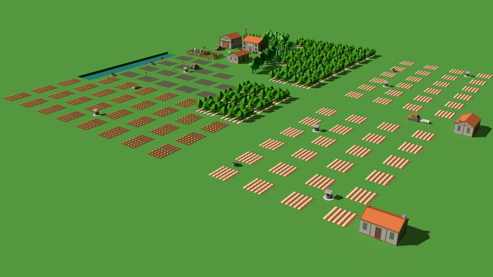 Simple Poly Farm Low-poly 3D model_3