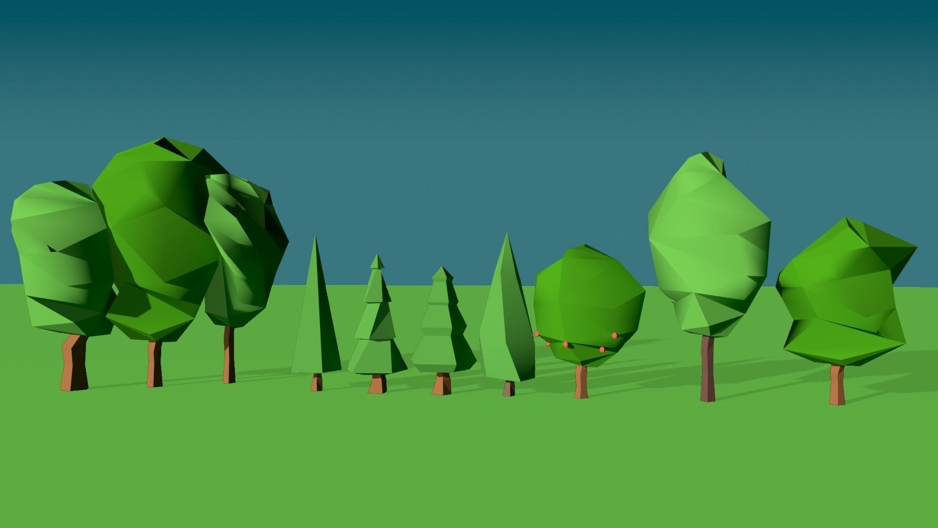 Simple Poly Farm Low-poly 3D model_19