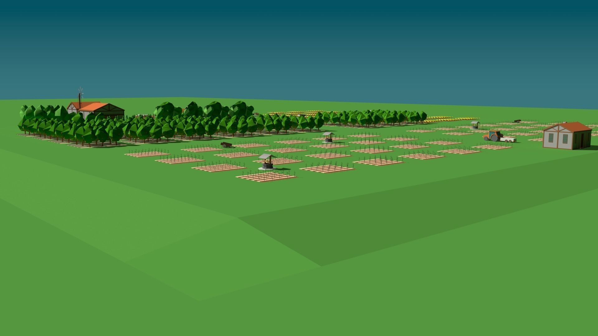 Simple Poly Farm Low-poly 3D model_6