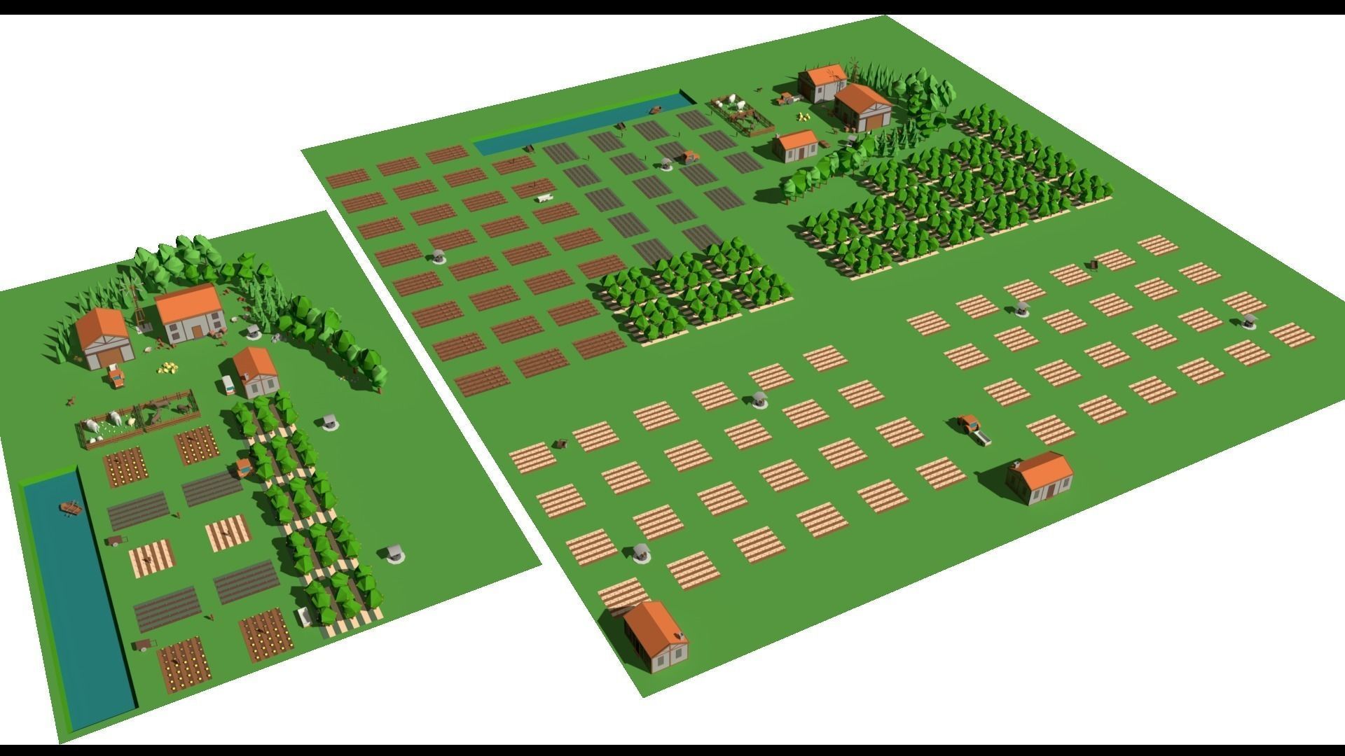 Simple Poly Farm Low-poly 3D model_4
