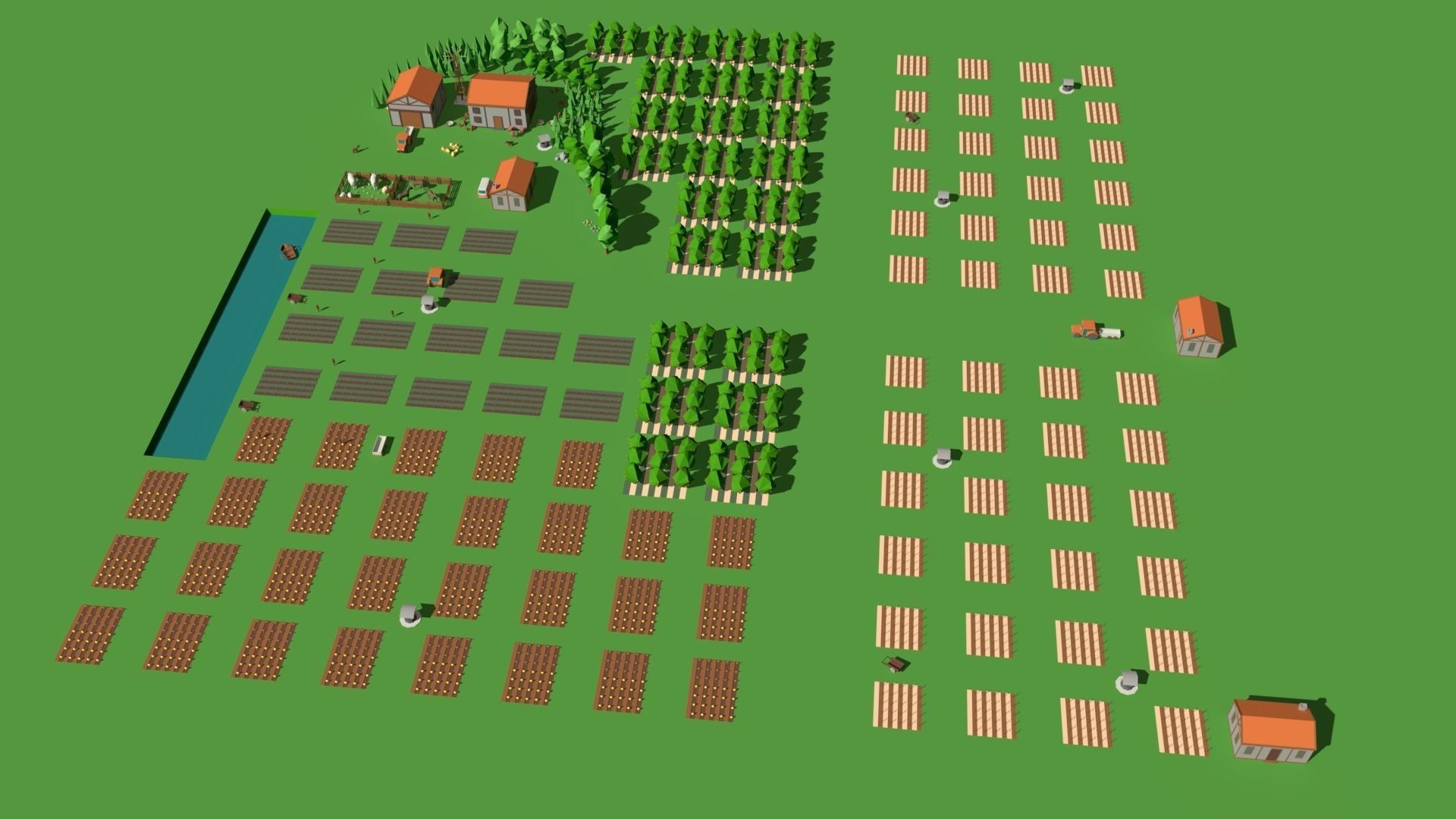 Simple Poly Farm Low-poly 3D model_8