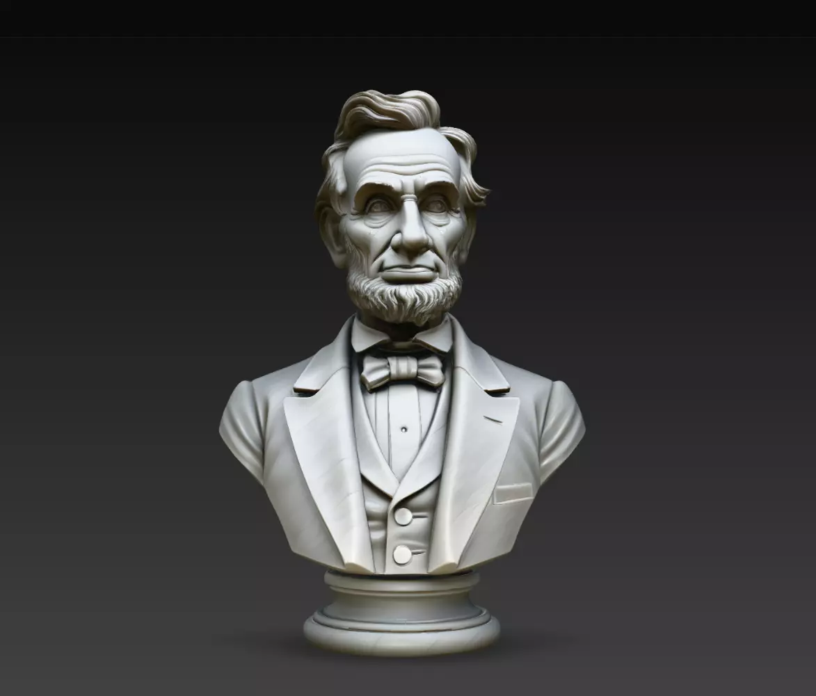 Bearded Historical Statesman Suit Bust Statue STL Model 3D print model