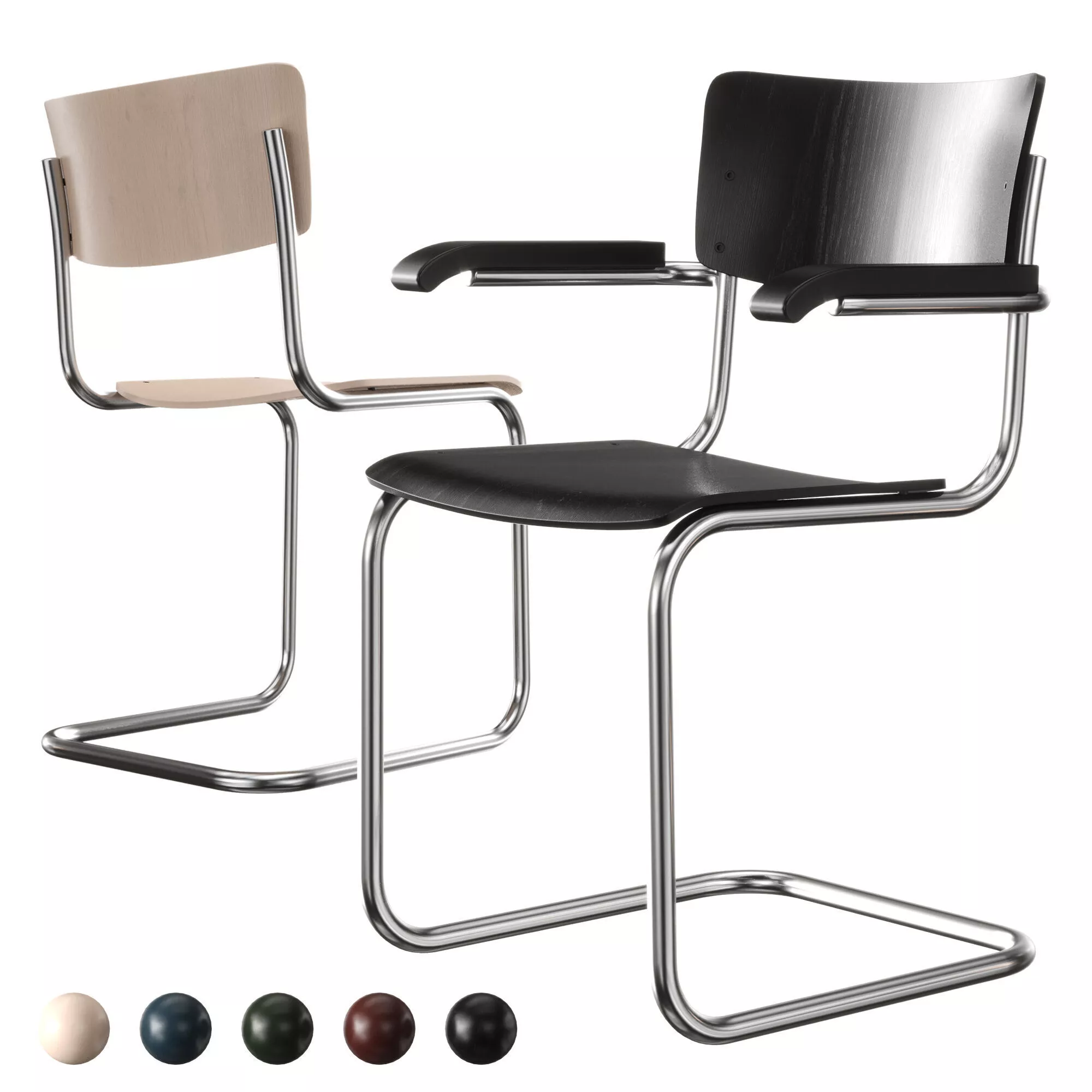 THONET S 43 CANTIEVER CHAIR 3D model
