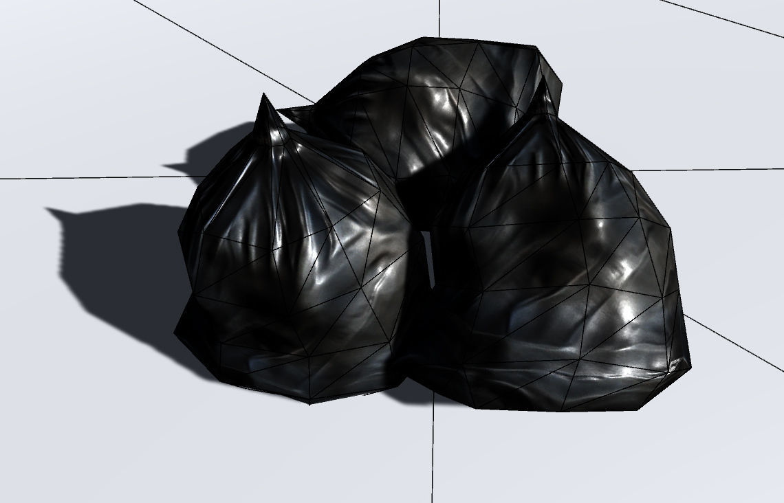 Garbage Bag Low-poly 3D model_2