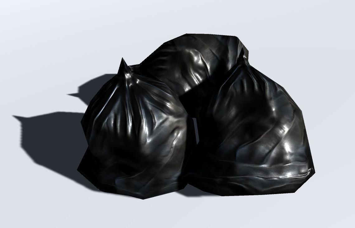 Garbage Bag Low-poly 3D model_4