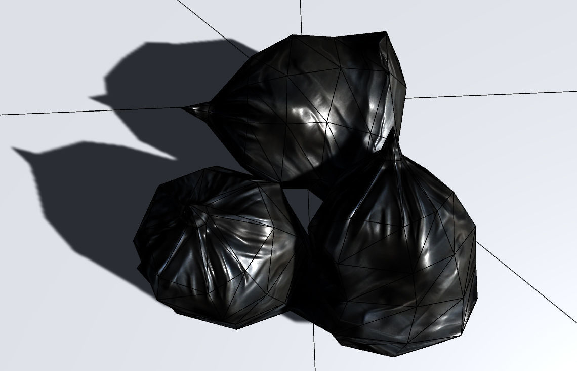 Garbage Bag Low-poly 3D model_1