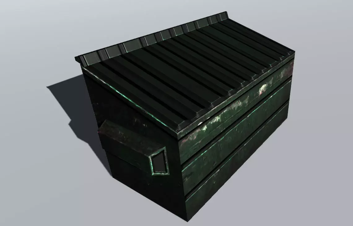 Trash Container  Low-poly 3D model_0