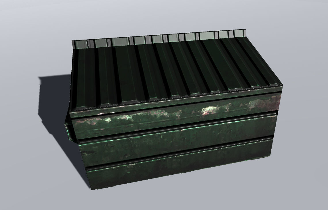 Trash Container  Low-poly 3D model_1