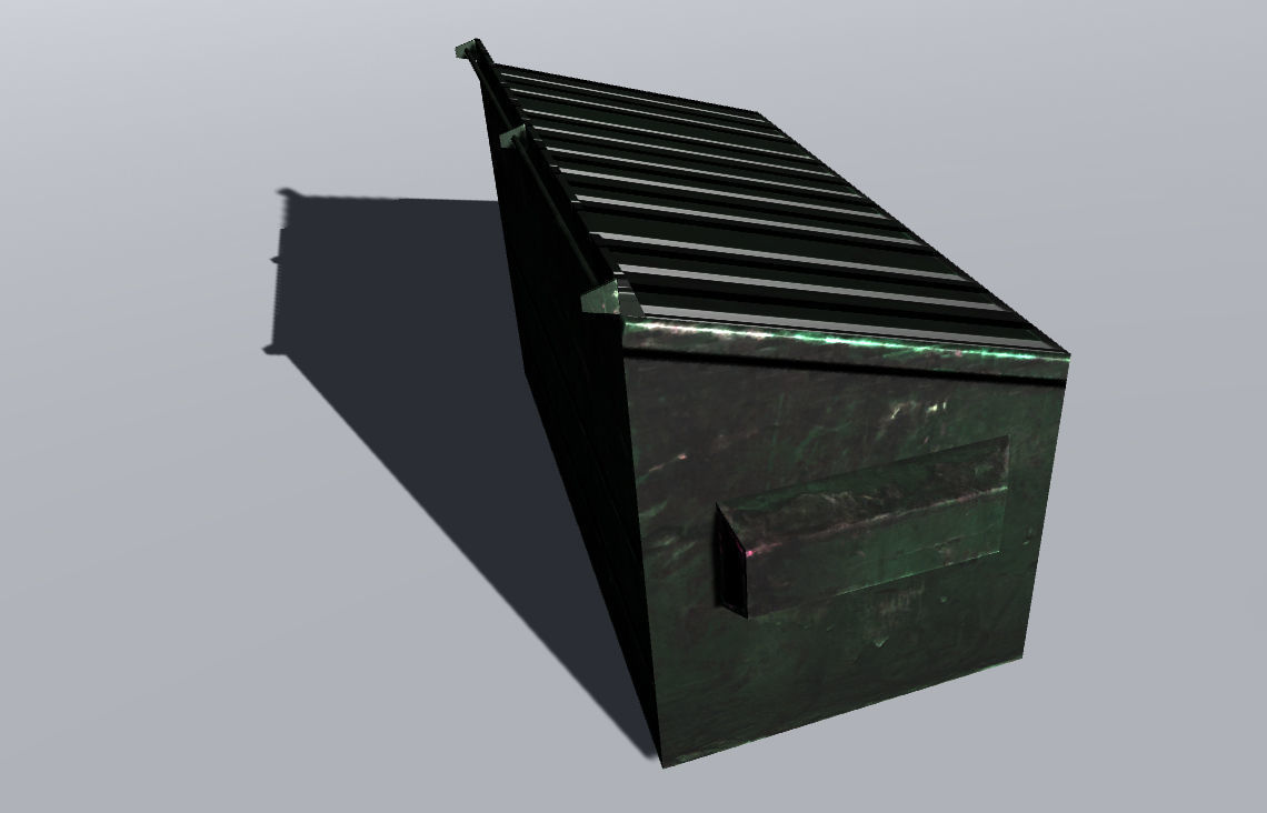 Trash Container  Low-poly 3D model_2