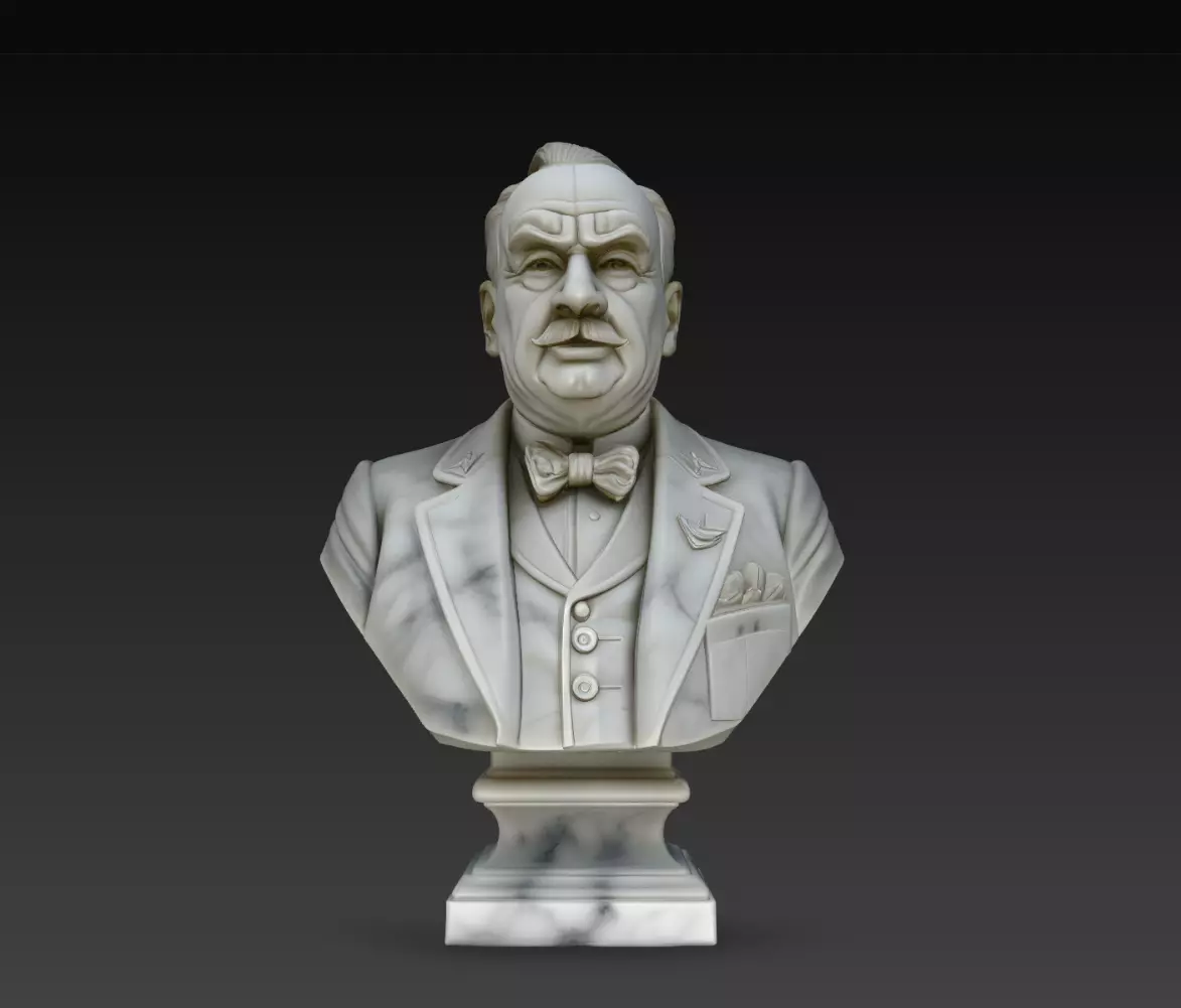 Classic Statesman Marble Portrait Bust Statue STL Model 3D print model