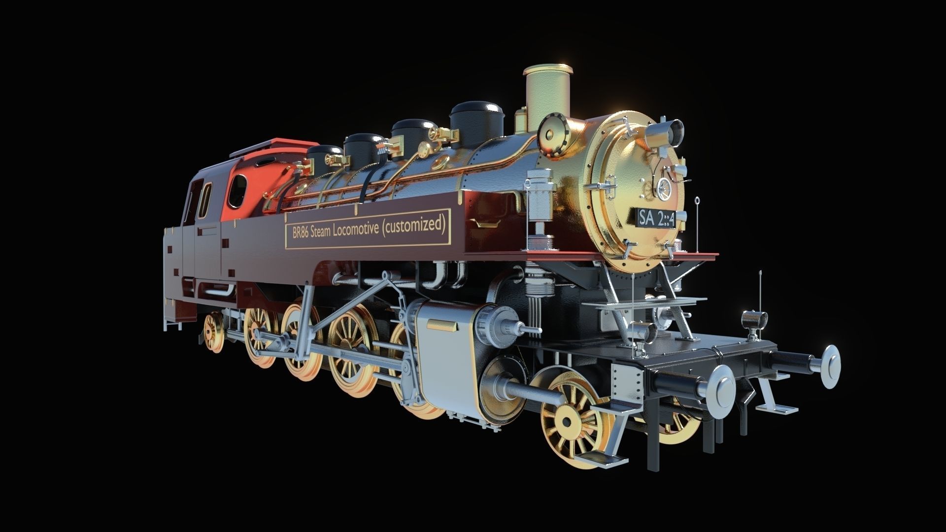 BR86 Steam Locomotive with Function-Driven Animation 3D model_2