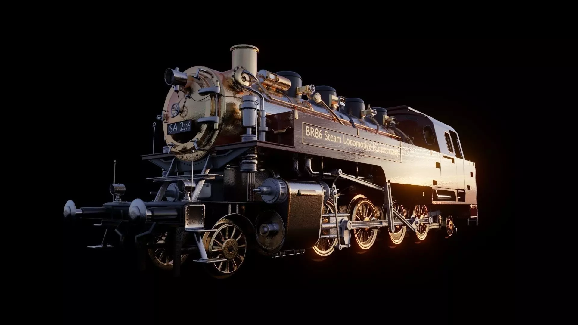 BR86 Steam Locomotive with Function-Driven Animation 3D model_0