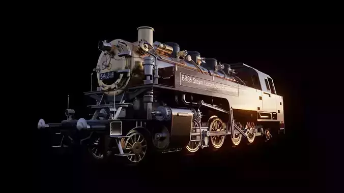 BR86 Steam Locomotive with Function-Driven Animation 3D model