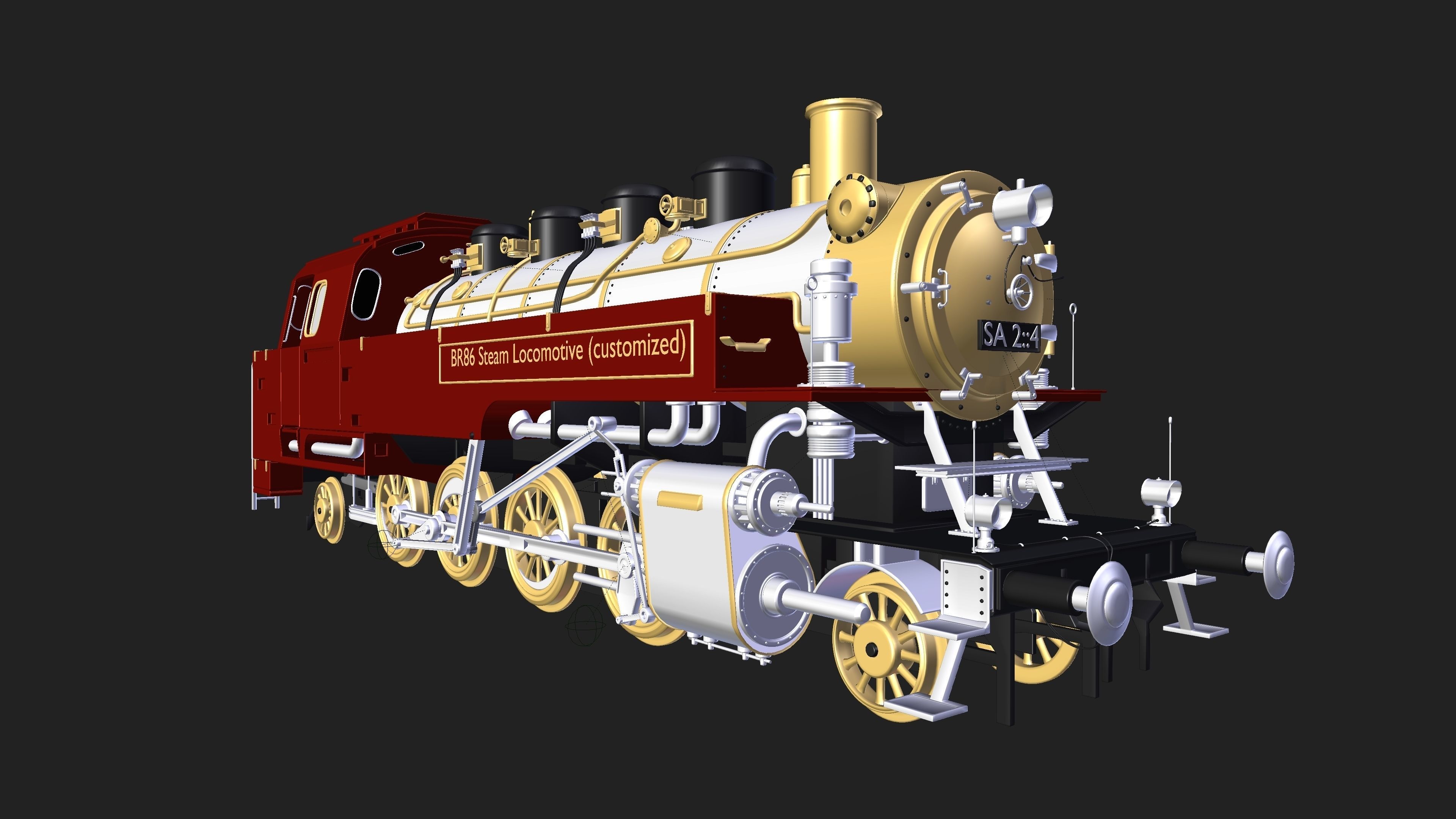 BR86 Steam Locomotive with Function-Driven Animation 3D model_3