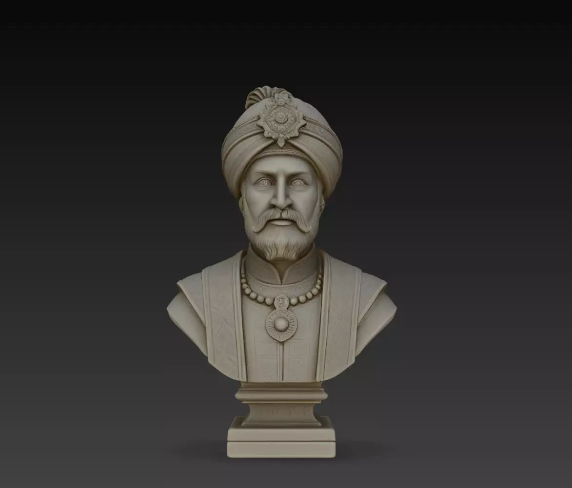 Timurid Emir Oriental Ruler Bust Statue STL Print Model 3D print model
