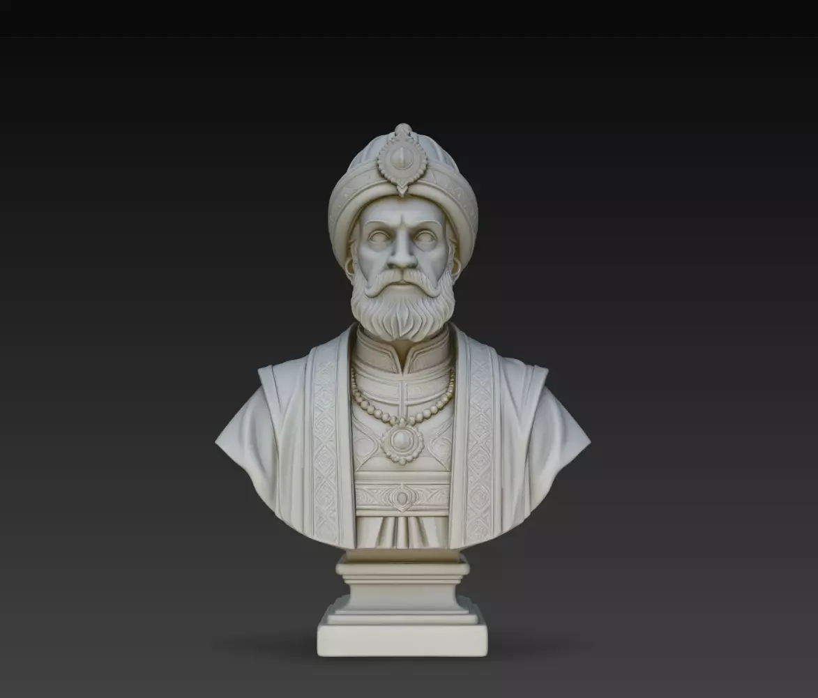 Islamic Caliph Oriental Commander Bust Statue STL Print Model 3D print model