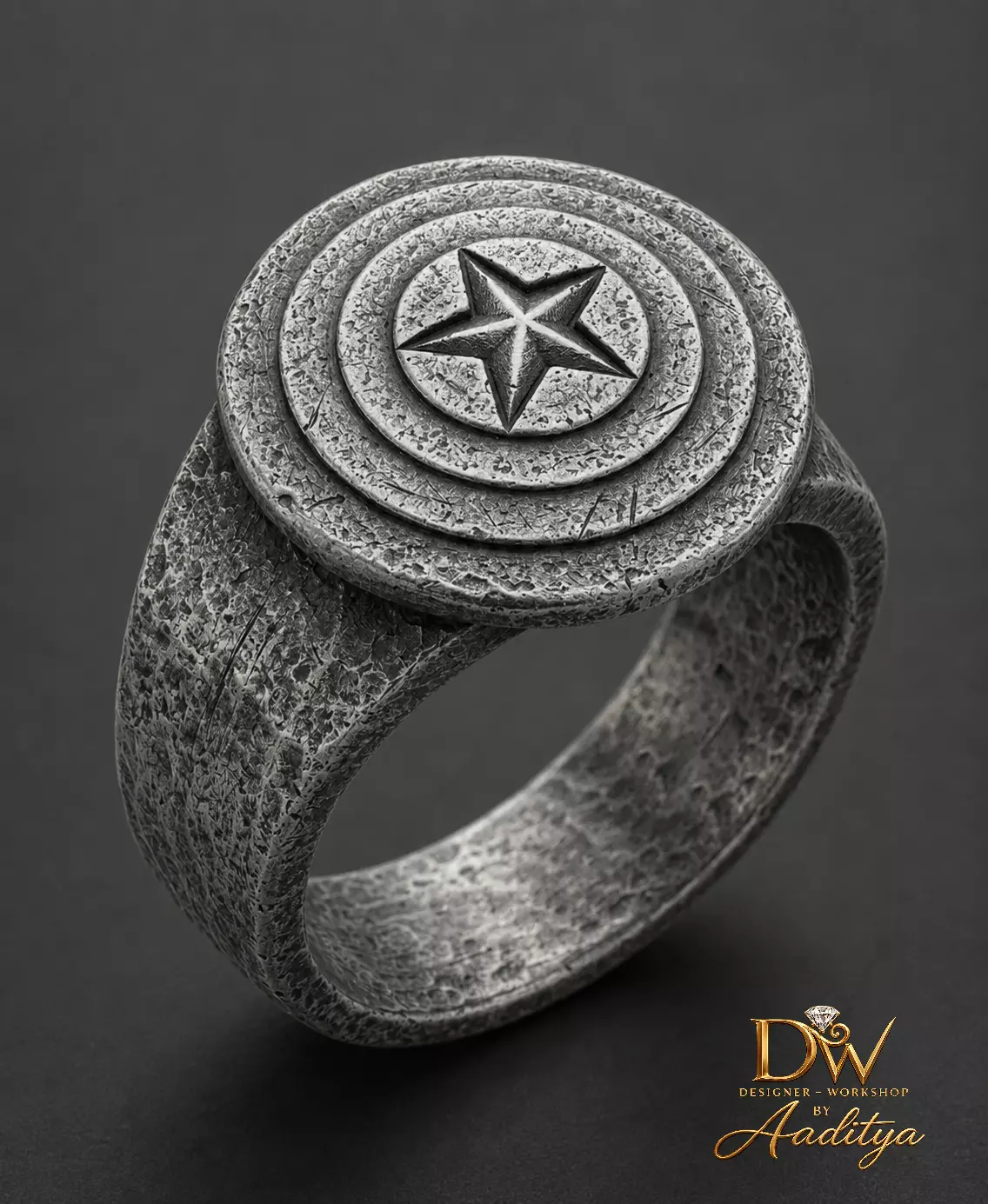 Captain America Shield Ring 3D print model