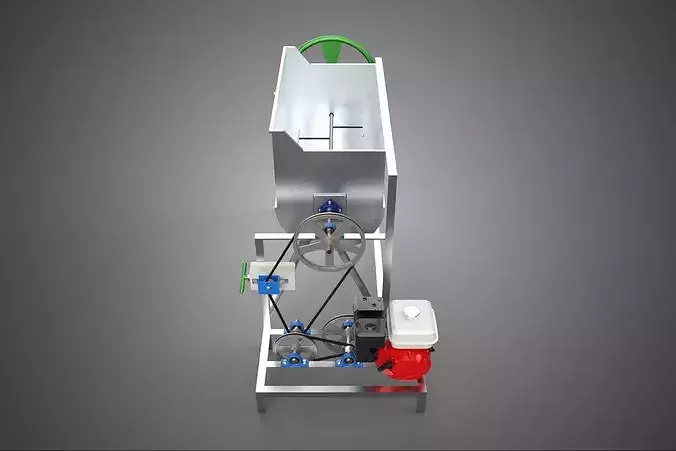 RIBBON BLENDER HORIZONTAL PADDLE MIXING MIXER MACHINE GAS ENGINE 3D model