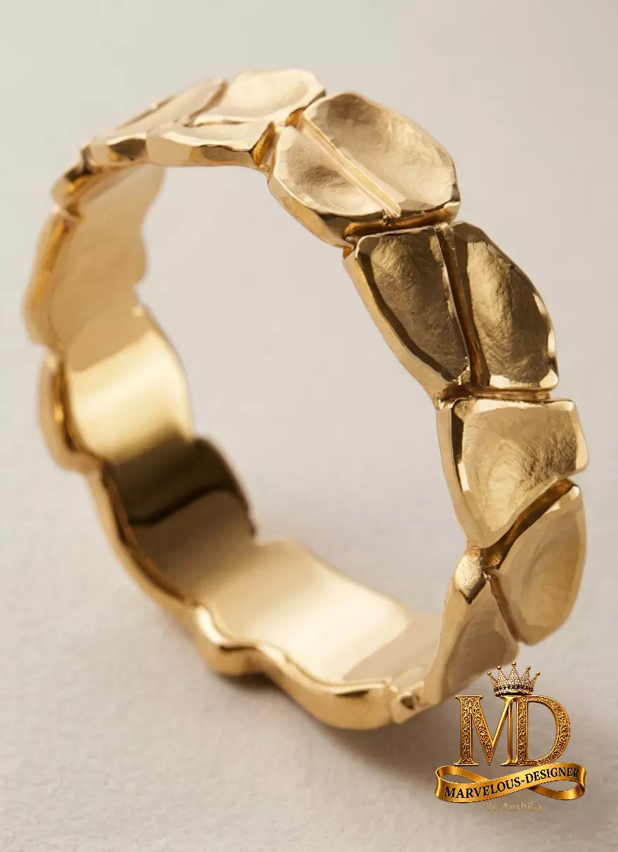 Cracked Stone Slim Band Ring 3D print model