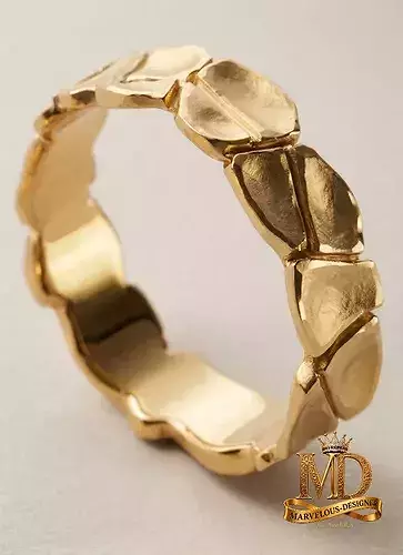 Cracked Stone Slim Band Ring