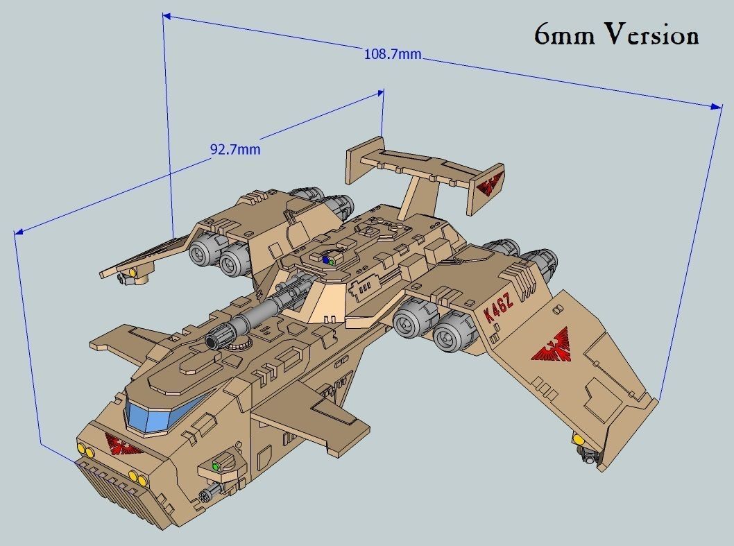 6mm and 8mm ThunderSquak Dropship 3D print model_7