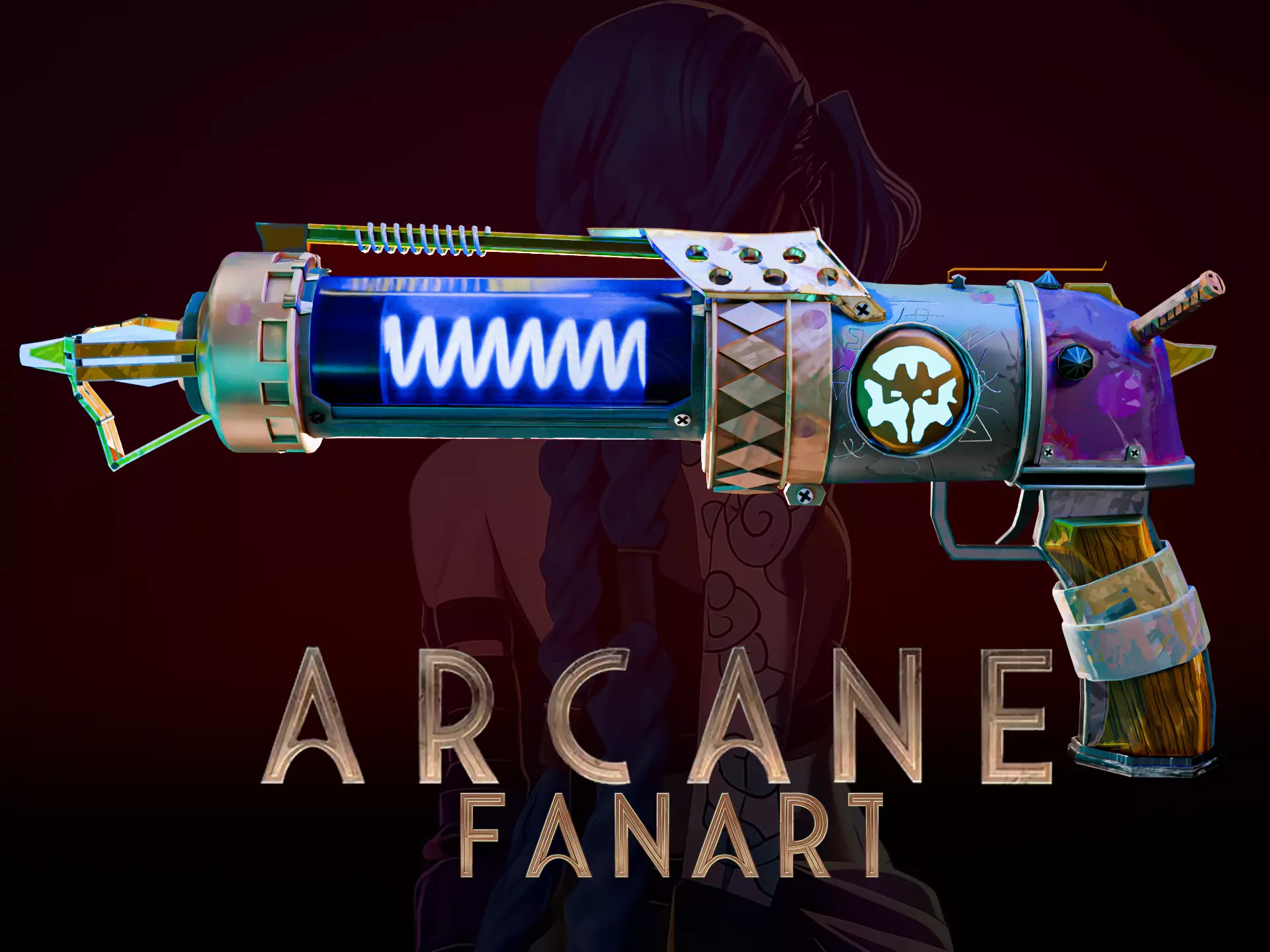 Jinx Zapper Gun from Arcane Season 2 Low-poly 3D model