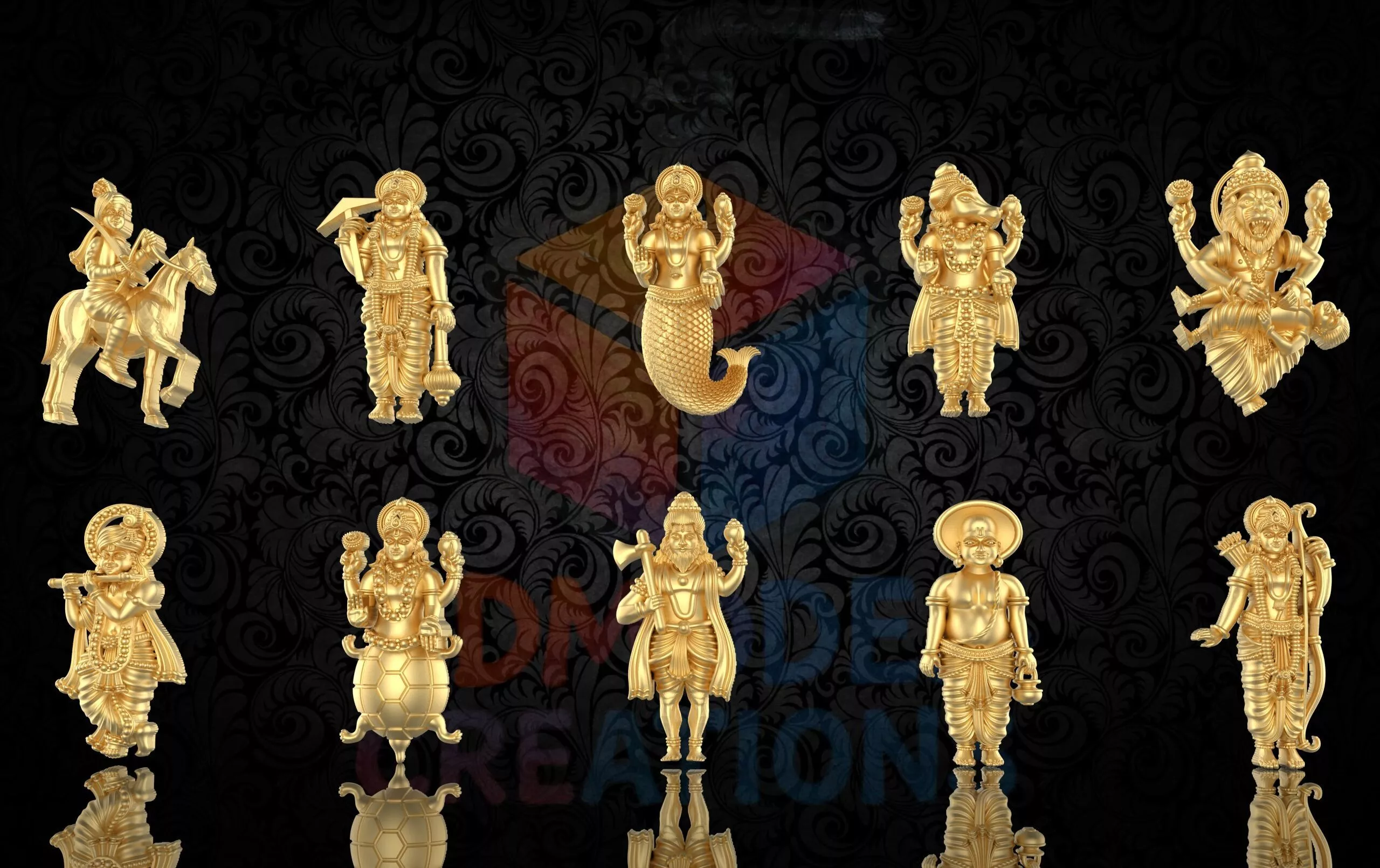 Dashavatars of Lord Vishnu 3D print model