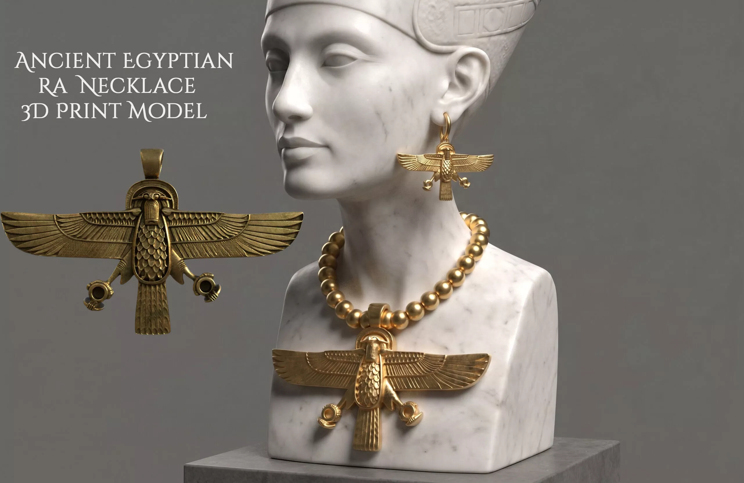 Ancient Egyptian Ra Necklace 3D Print Model 3D print model