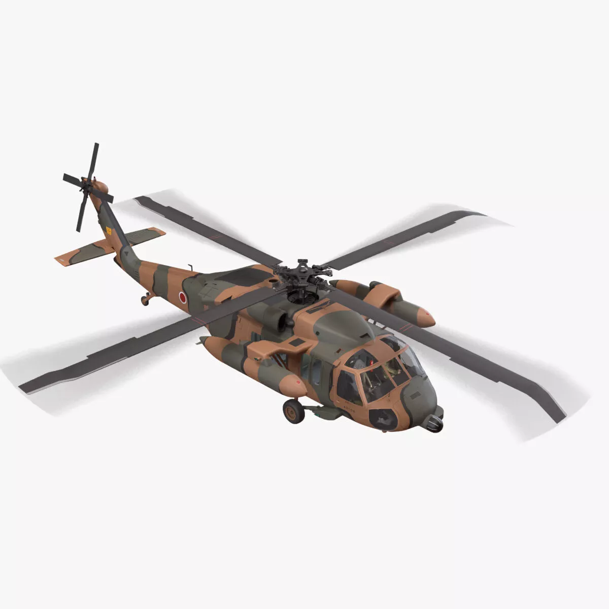 Helicopter UH-60JA Black Hawk Japan Complex Animation --40-- Low-poly 3D model