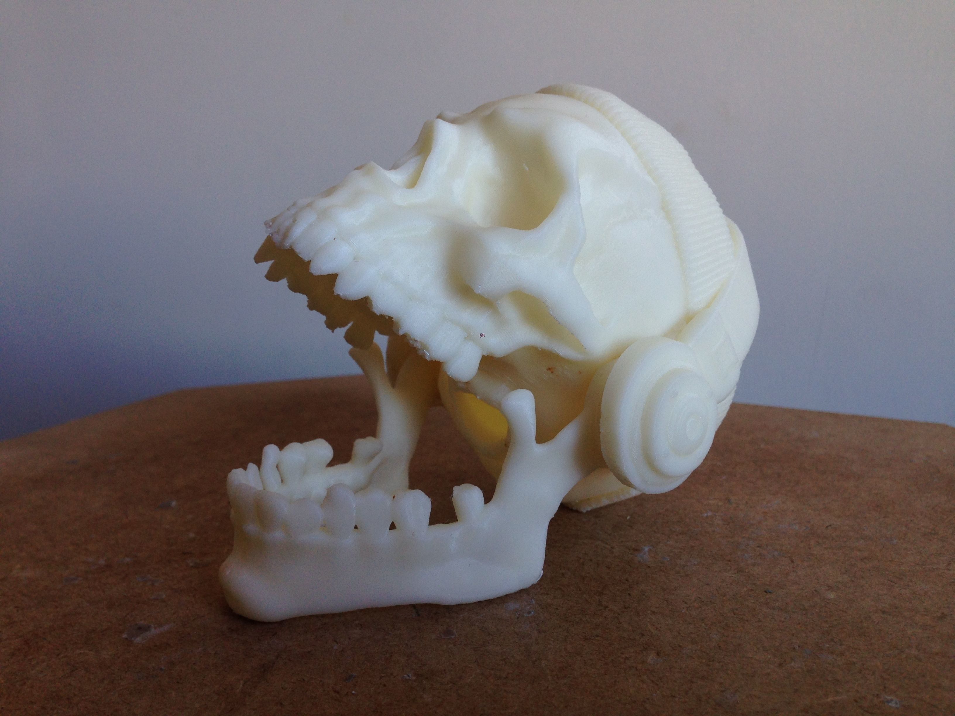 Skull with headphones and headband Free 3D print model_2