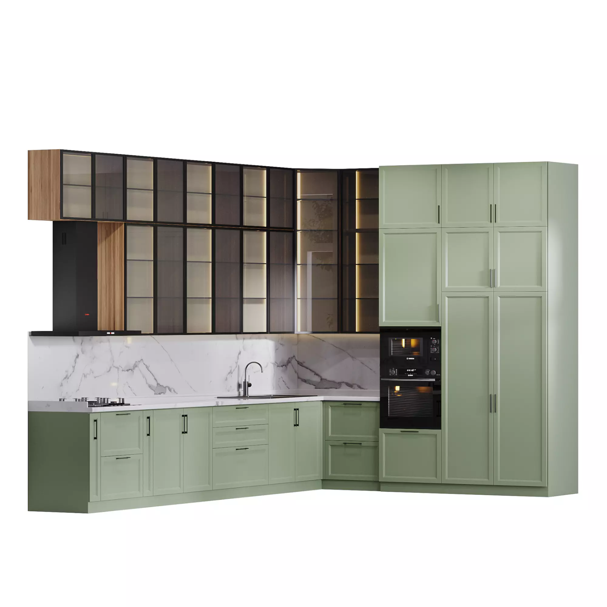 modernl style kitchen set 002 Low-poly 3D model